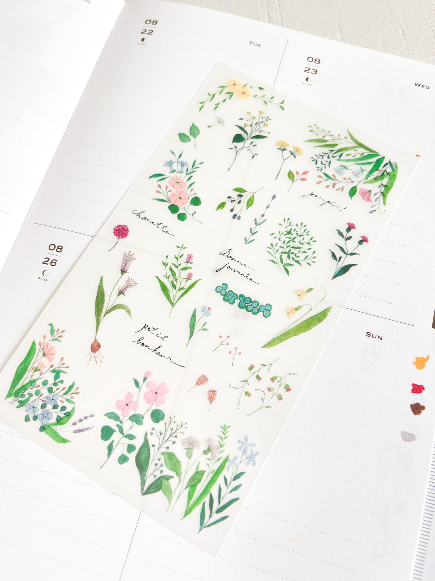 Midori | Watercolor Flowering Plant Transfer Stickers | 82632-006