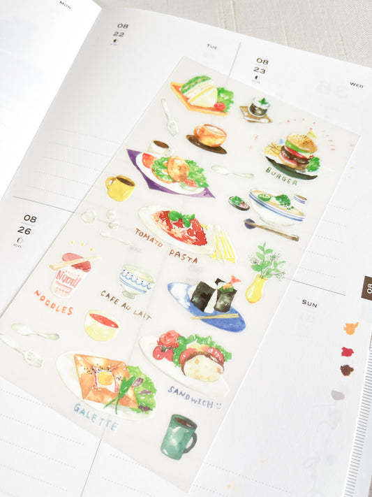 Midori | Watercolor Lunch Transfer Stickers | 82634