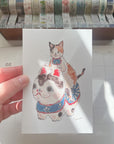 UMEYA | Big and Small Fortune Cat Postcard