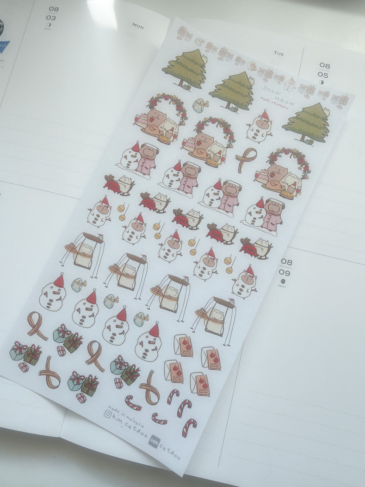 Catdoo | Snow Meow Washi Sticker Sheet