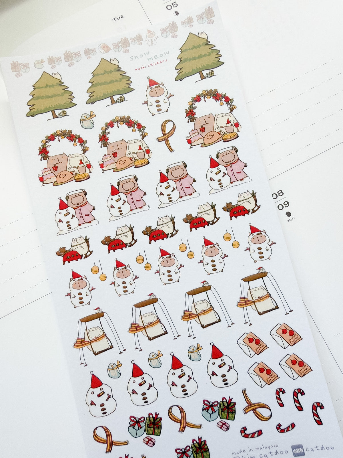 Catdoo | Snow Meow Washi Sticker Sheet