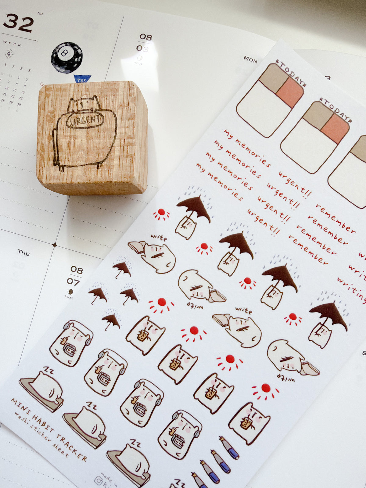 Catdoo | Mini Habit Tracker Washi Sticker Sheet