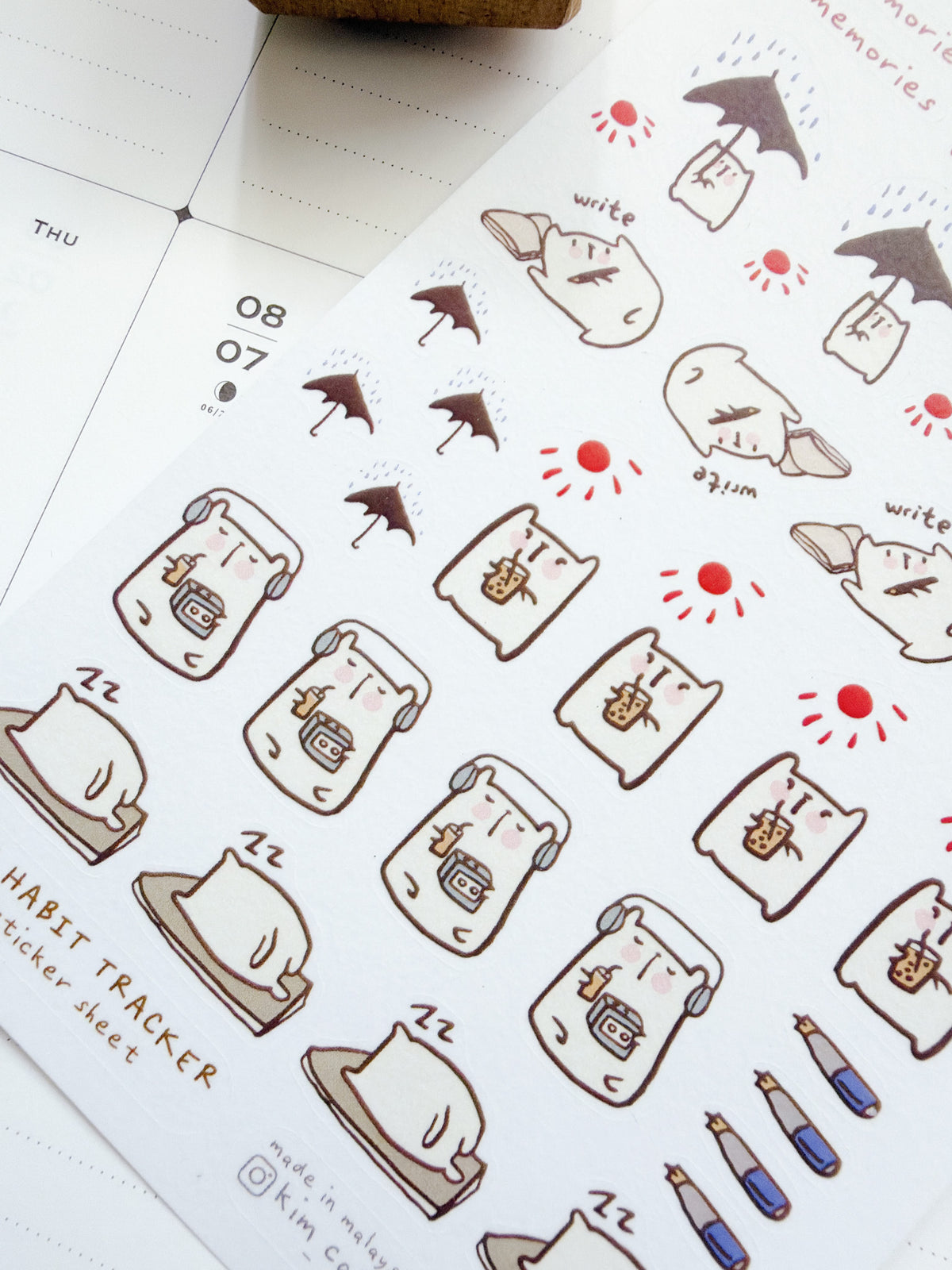 Catdoo | Mini Habit Tracker Washi Sticker Sheet