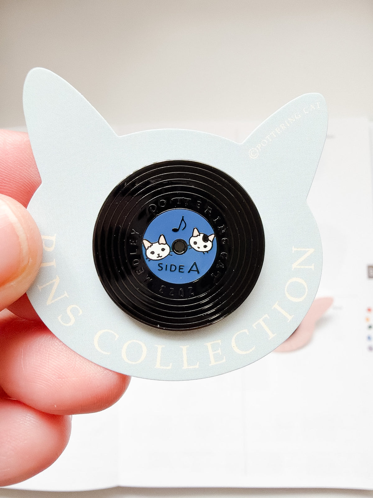 Pottering Cat | Vinyl Side A &amp; B Enamel Pin