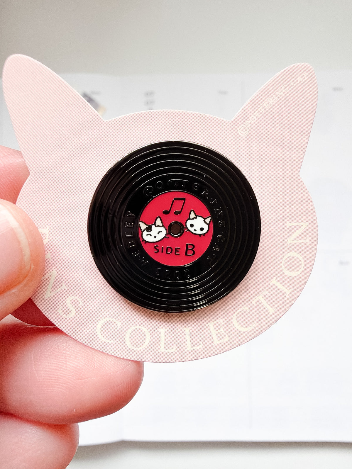 Pottering Cat | Vinyl Side A &amp; B Enamel Pin