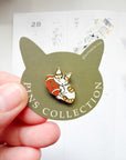 Pottering Cat | Rugby Pillow  Enamel Pin | PZ-068