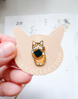 Pottering Cat |Seaweed Rice Cracker Enamel Pin | PZ-062