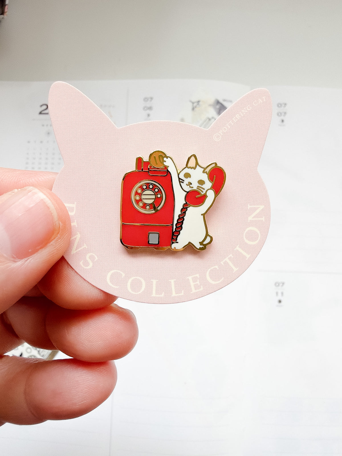 Pottering Cat | Public Telephone Enamel Pin | PZ-048
