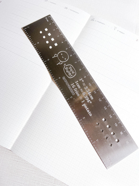 The Coffee Monsterz Co | Brushed Silver Stencil Ruler