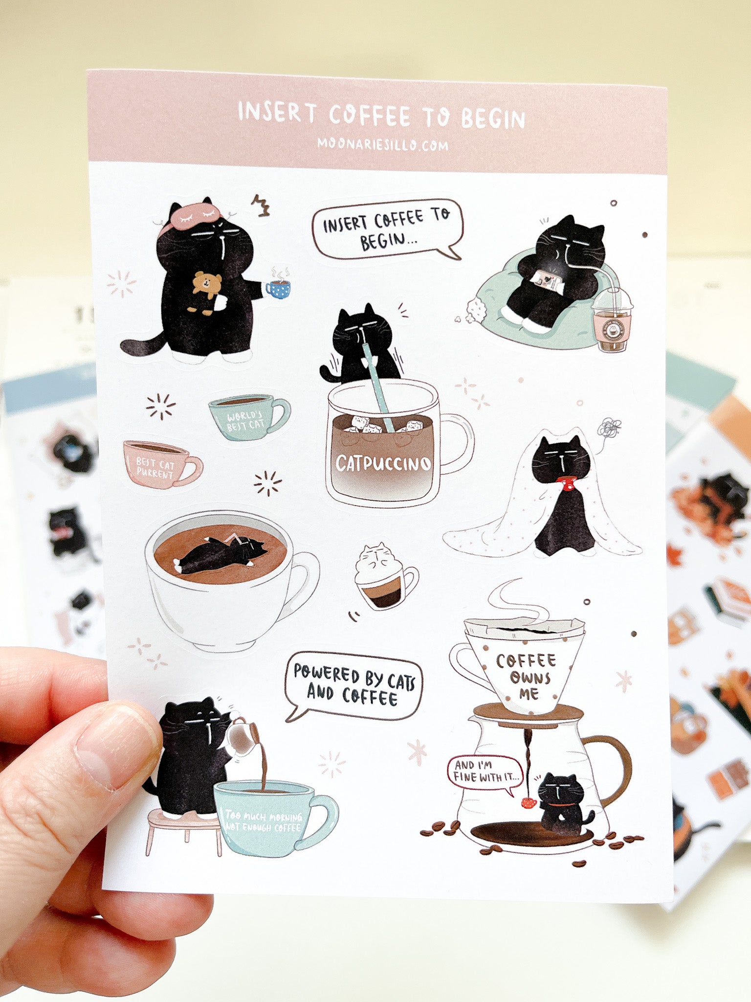 Moonaries Illo | Insert Coffee to Begin Sticker Sheet