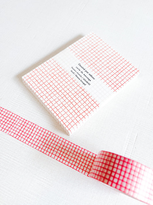 Classiky | Mitsou | Red Check Notecard