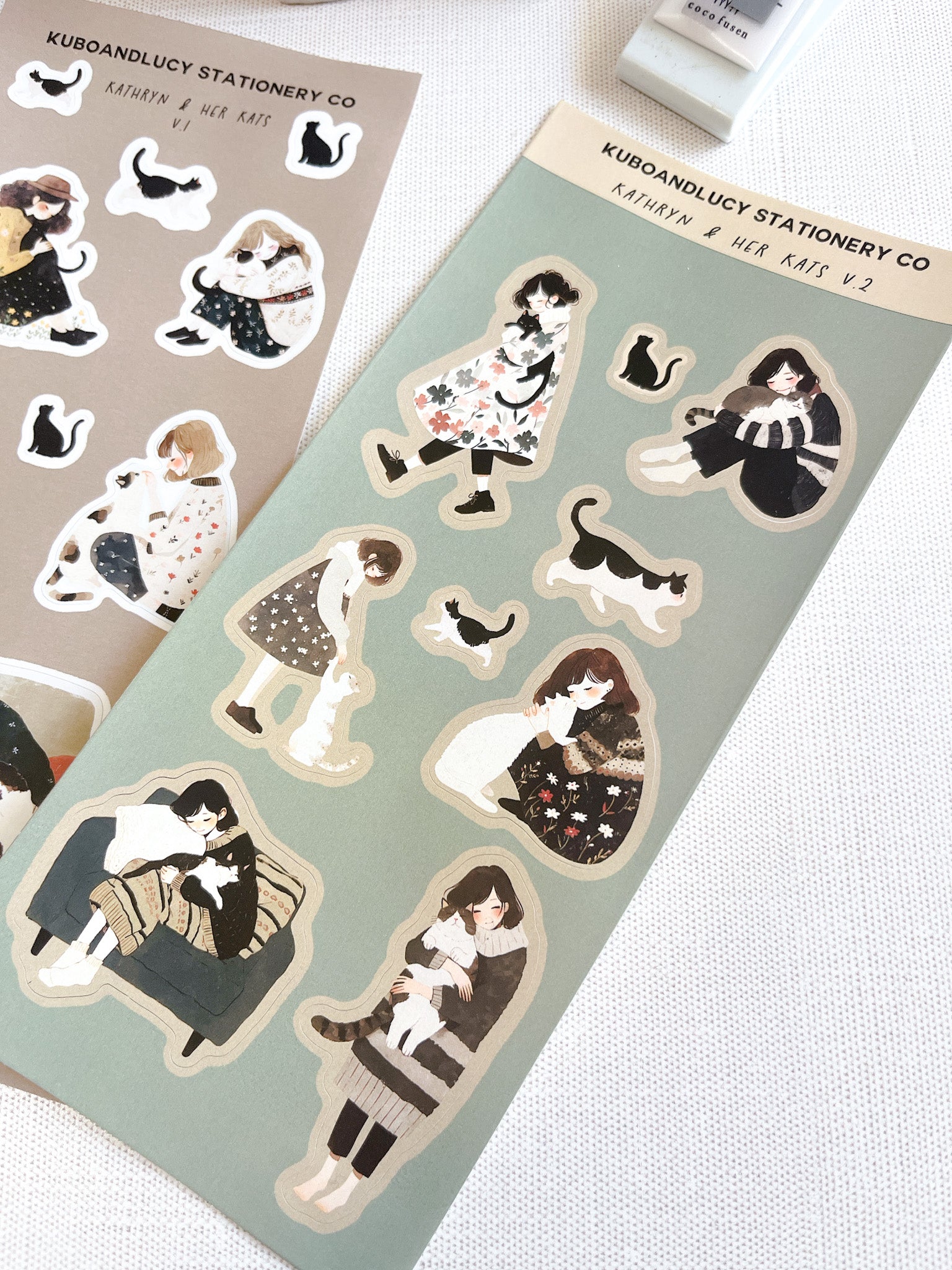 Kathryn and her cats Sticker Sheet