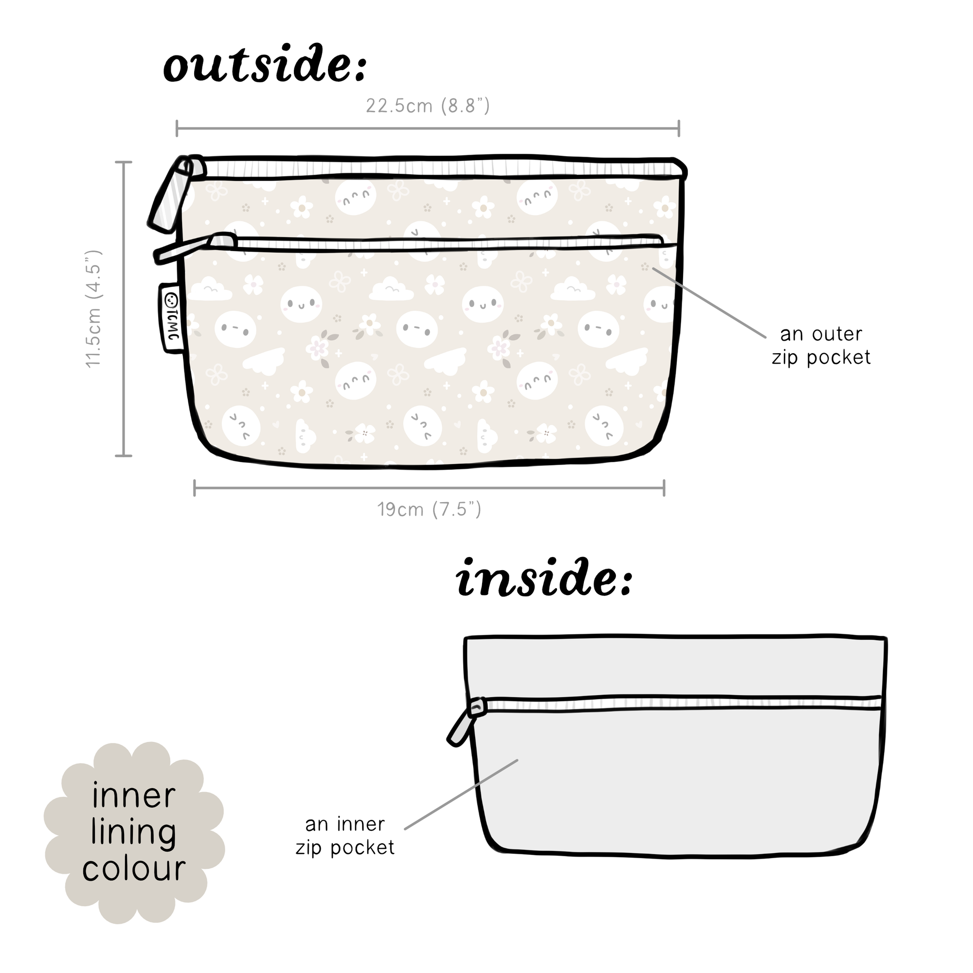 The Coffee Monsterz Co | Oxidized Potato Slim Stationery Pouch | JUNE PRE ORDER
