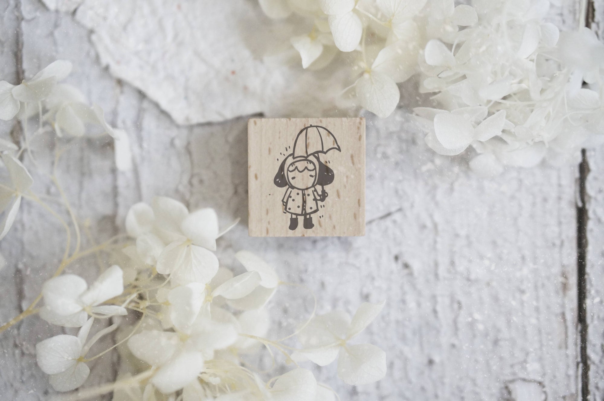 Kami Kami | Girl with Umbrella  Rubber Stamp