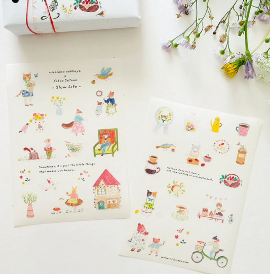Niconeco x Yohoo Satomi Slow Life Print On Sticker Set