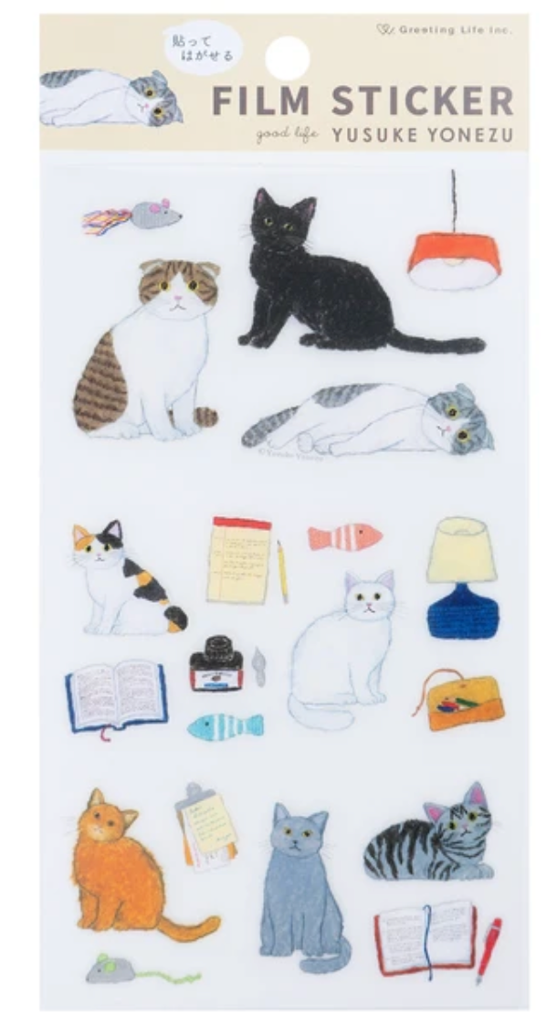 Yusuke Yonezu Cats Film Sticker Sheet | YZCK-394