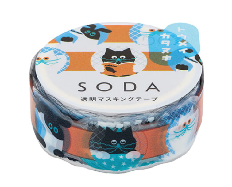 SODA | Crazy  Cat Face Clear Tape | CMTD15-004