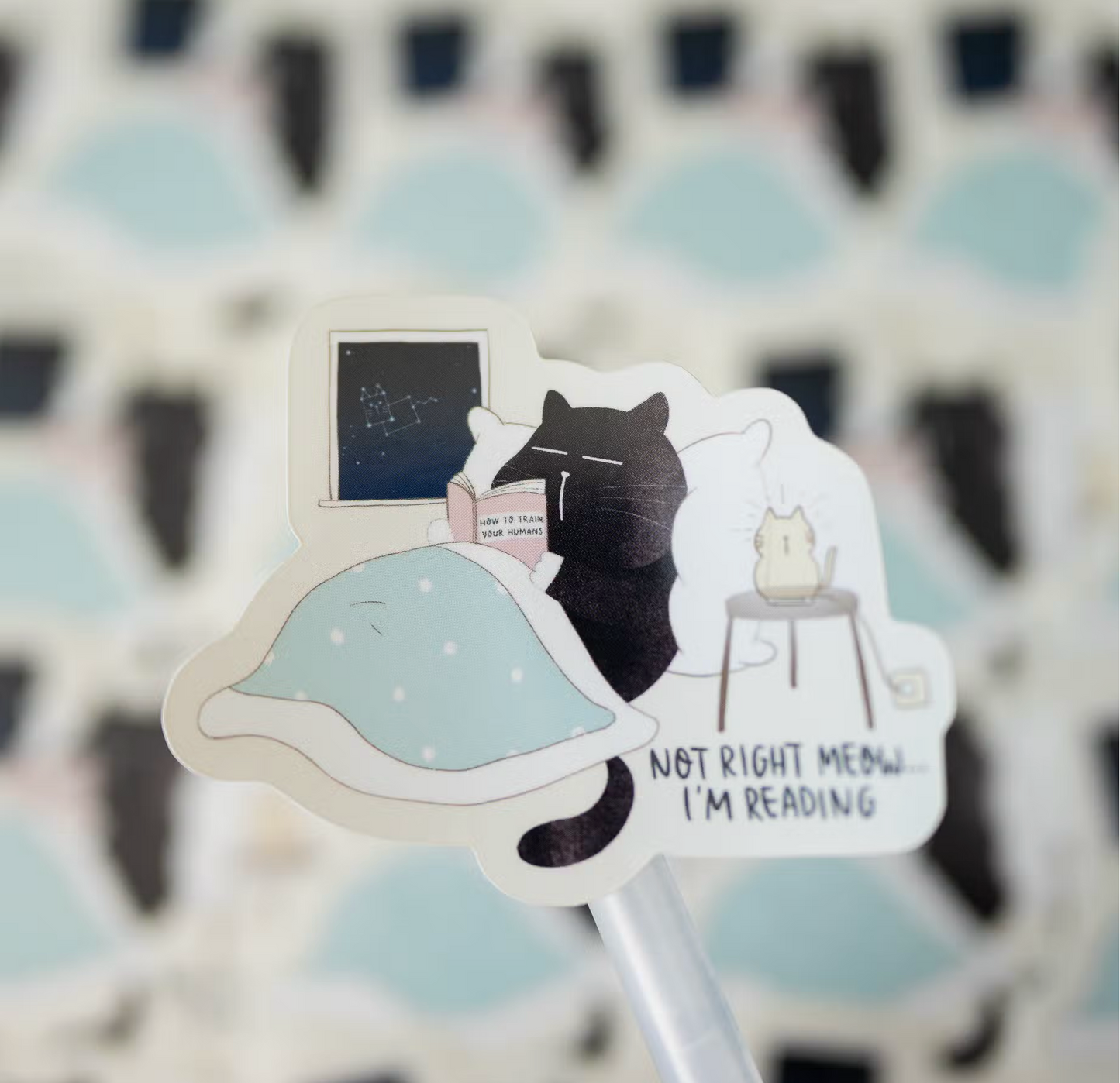 Moonariesillo | Not Right Meow I'm Reading Sticker Die Cut