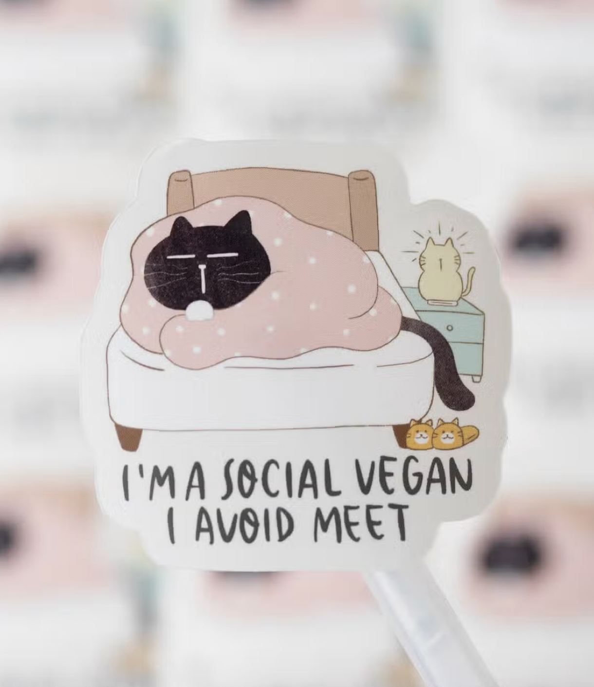 Moonariesillo | I am a Social Vegan, I Avoid Meet Sticker Die Cut