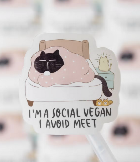 Moonariesillo | I am a Social Vegan, I Avoid Meet Sticker Die Cut