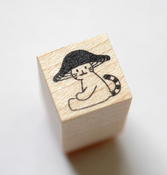 Mushroom Cat Mini Icon Rubber Stamp