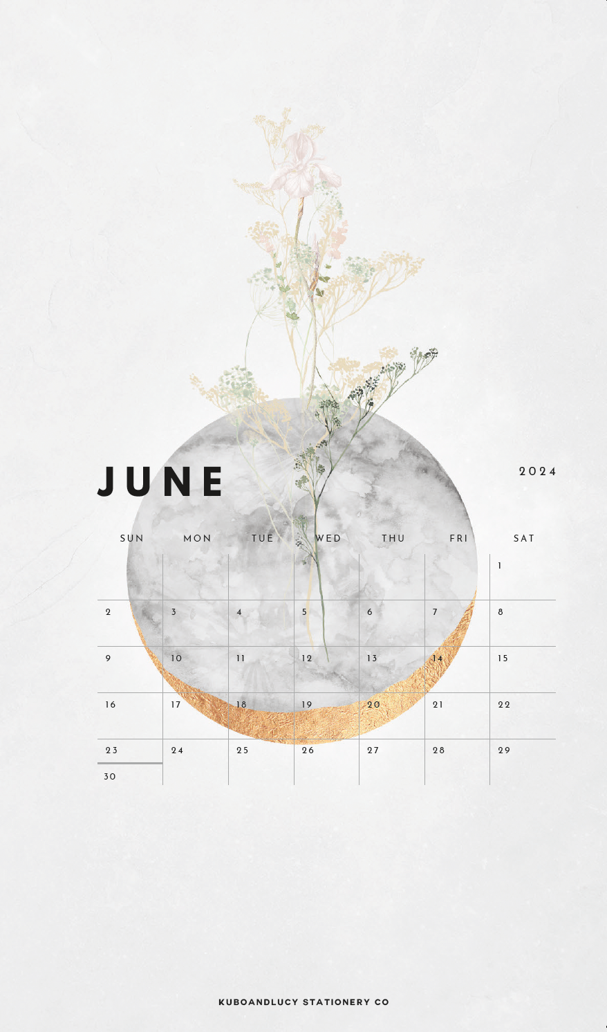 FREEBIE 2024 Monthly Celestial Floral | Digital Download