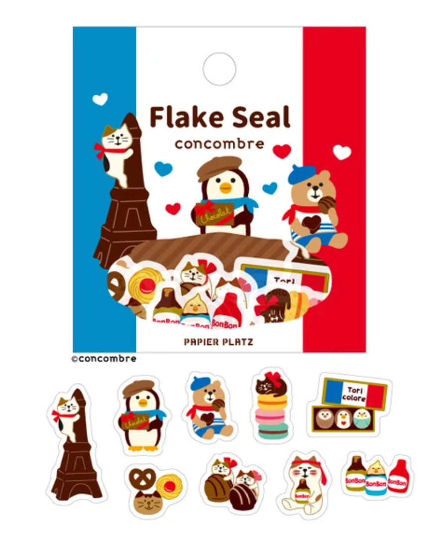 Papier Platz | Bonjour Chocolat Sticker Flakes | 51-642