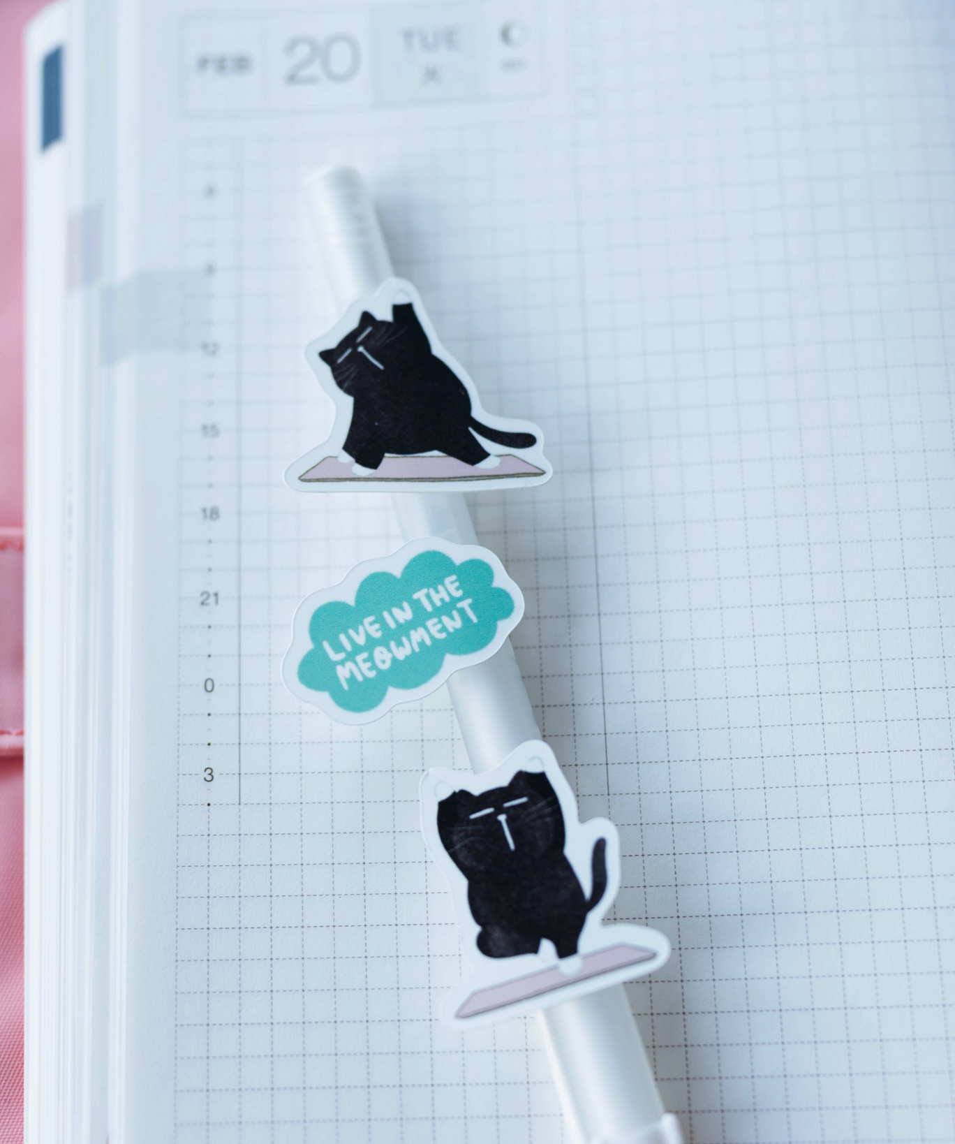 Moonariesillo Meowfulness Yoga Cat Sticker Sheet