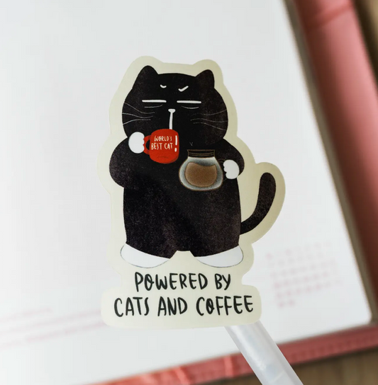 Moonariesillo | Powered by Cats & Coffee Sticker Die Cut