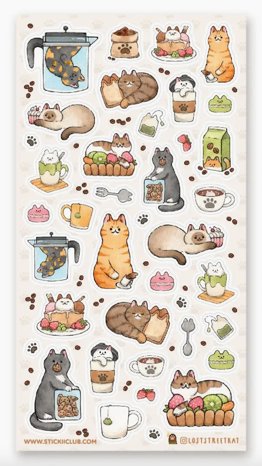 STICK II | Cat Cafe Treats Sticker Sheet