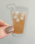 Iced Coffee Clear Vinyl Sticker