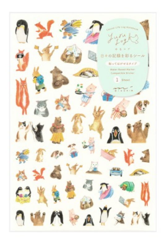 Midori | Yuri Log Animal Sticker Sheet | 82677