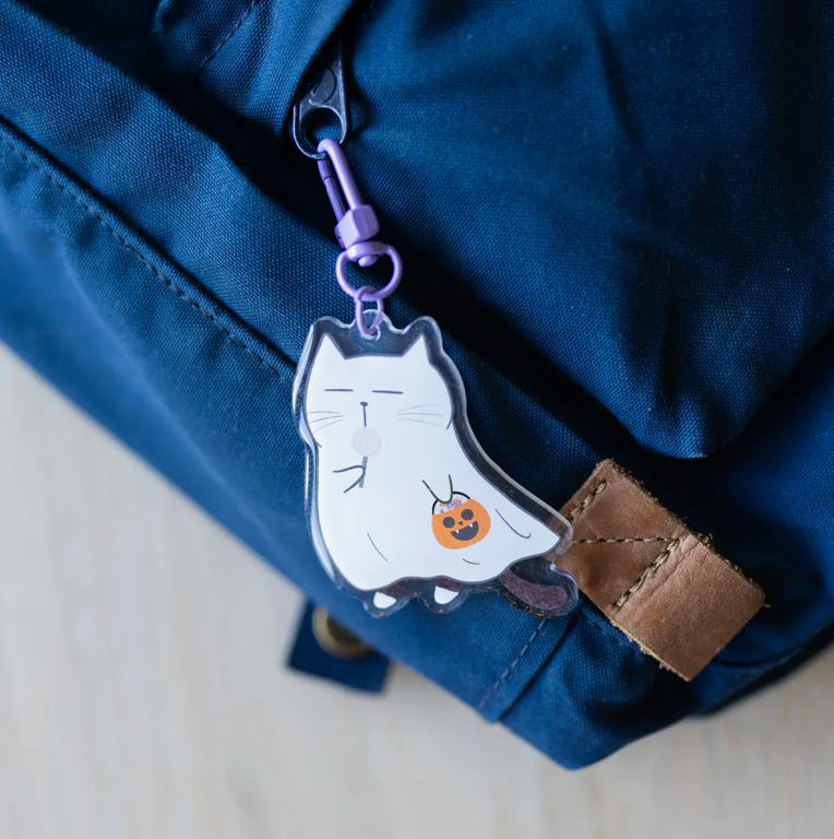 Moonaries Illo | Halloween Cute Cat Acrylic Keychain