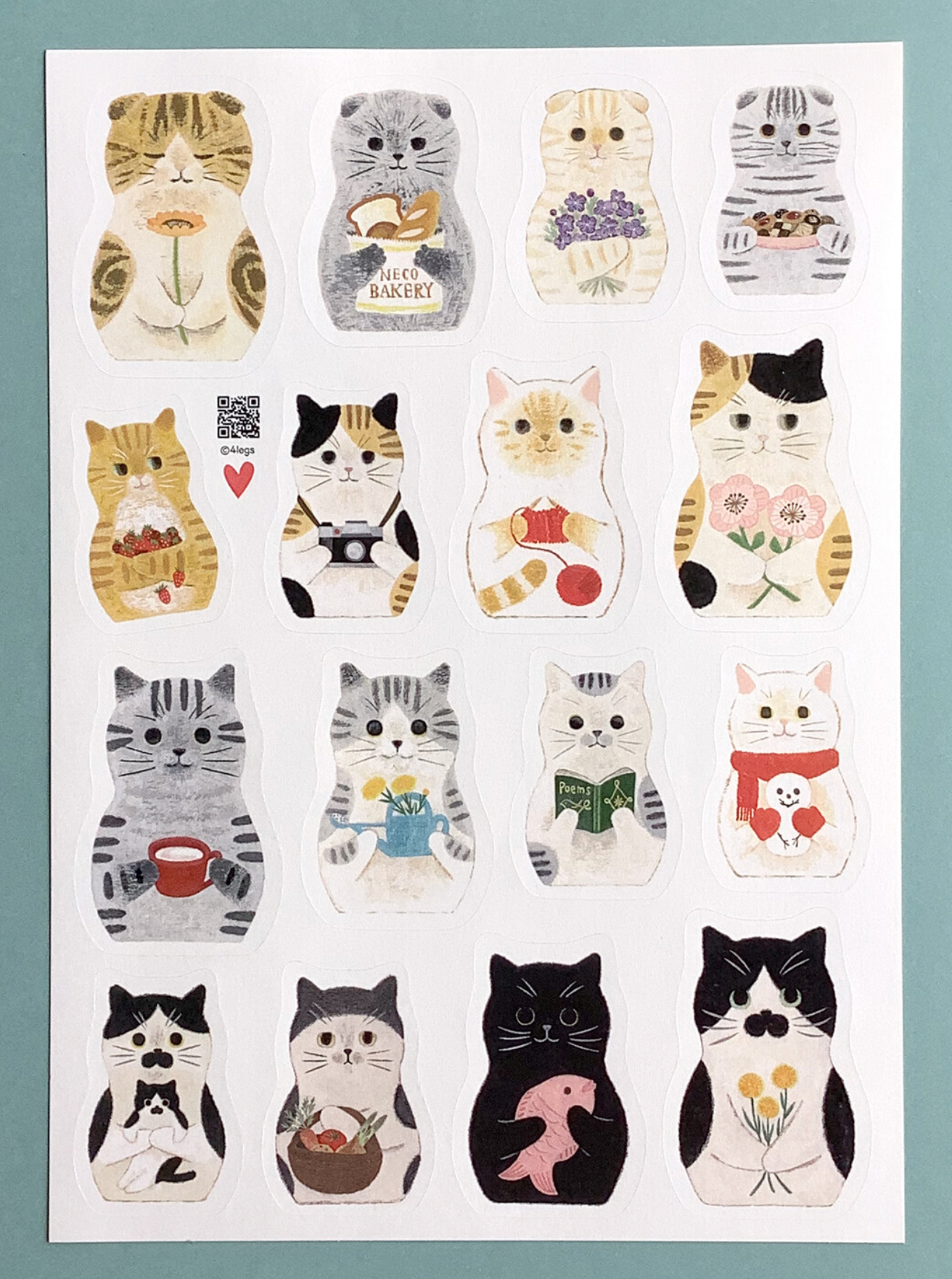 4Legs | Cat Portraits Sticker Sheet