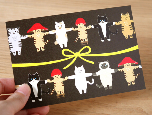 4 Legs | Cat Friends Holiday Cat Postcard