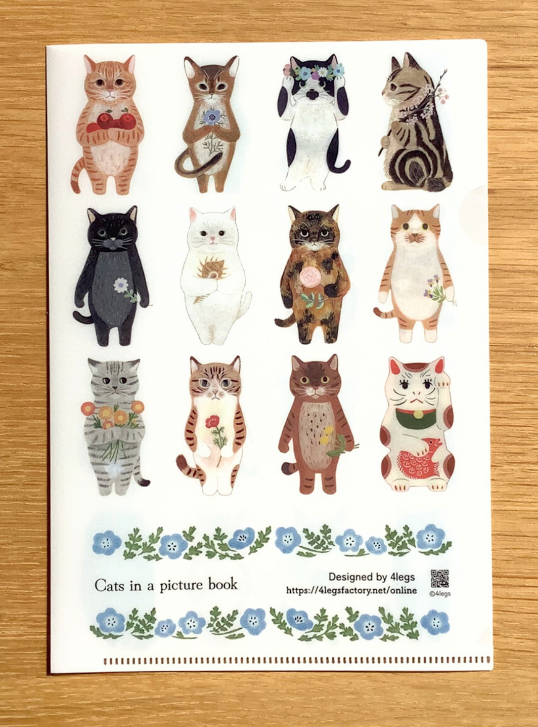 4 Legs A5 Plastic Folder Cat in a Picture KuboandLucy Stationery Co