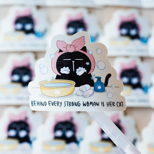 Moonaries Illo | Behind Every Strong Woman is Her Cat Sticker Die Cut