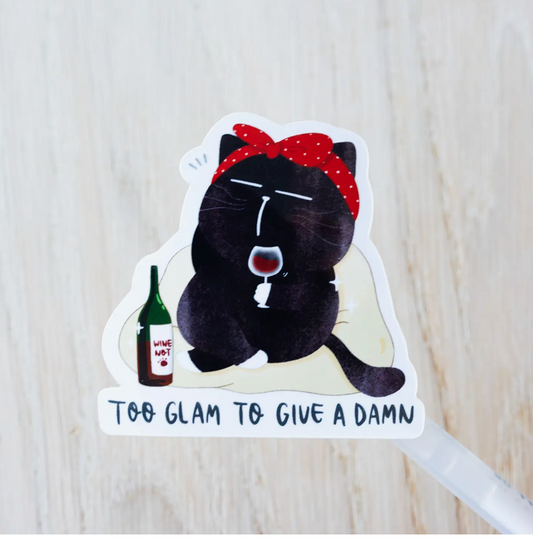 Moonaries Illo | Too Glam to Give A Damn Sticker Die Cut