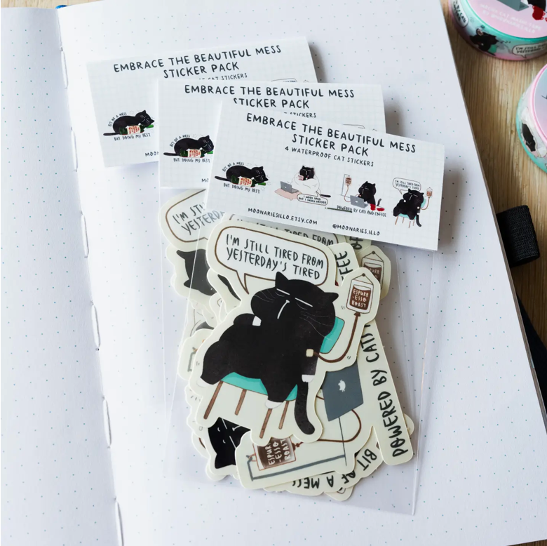 Moonaries Illo | Embrace The Beautiful Mess Sticker Pack