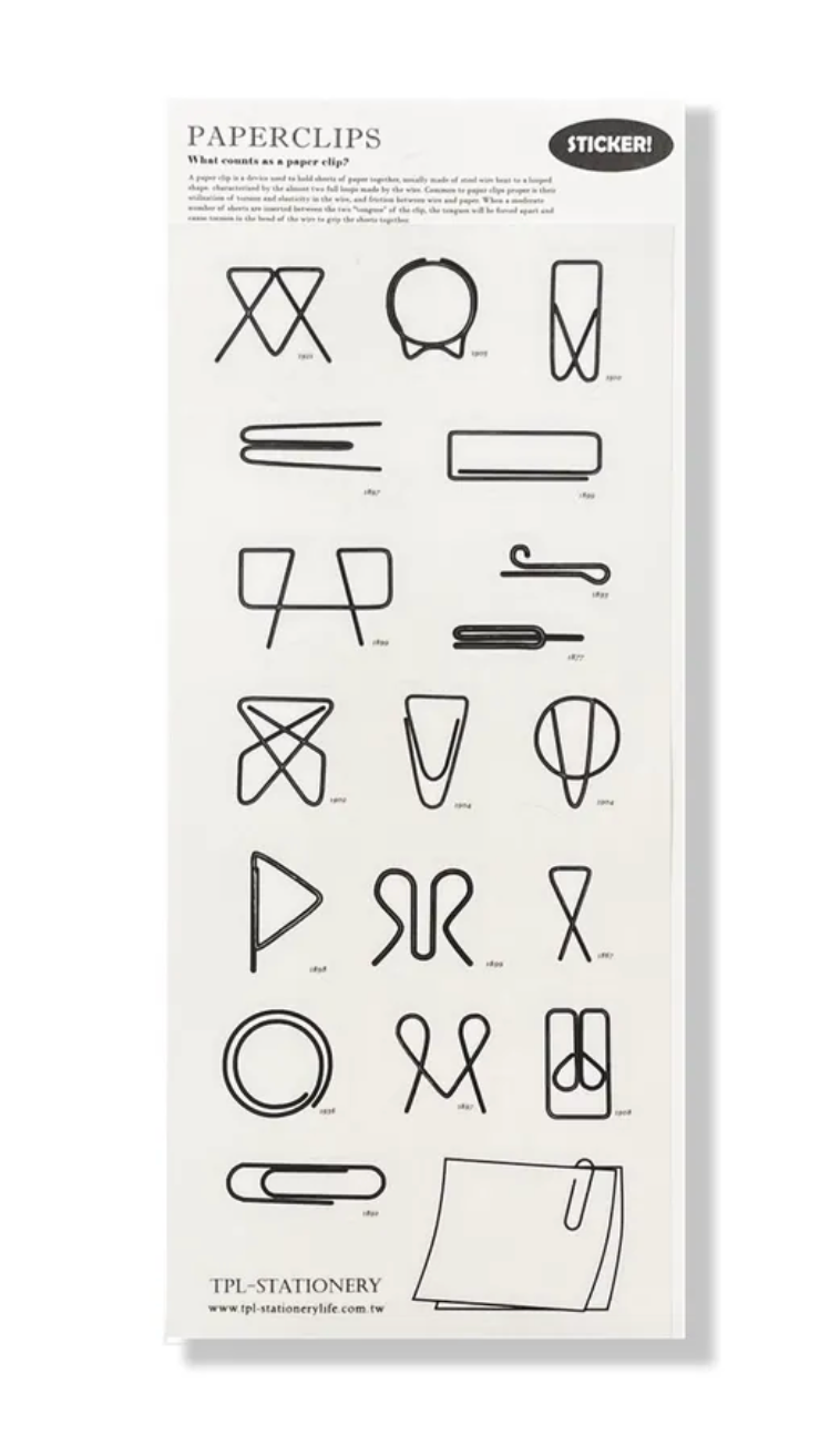 TPL | Paper Clip Transparent Sticker Sheet – KuboandLucy Stationery Co