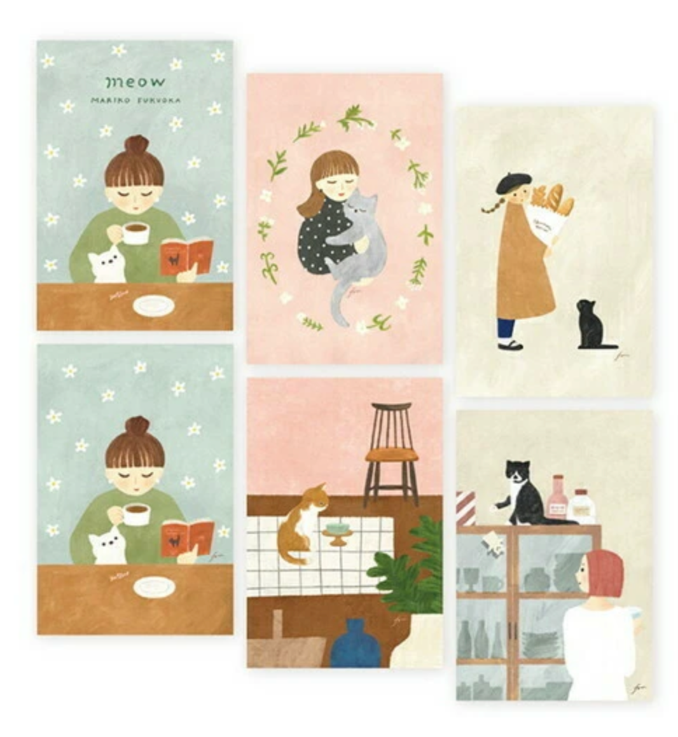 Mariko Fukuoka | Meow Postcards Pad | 25-562