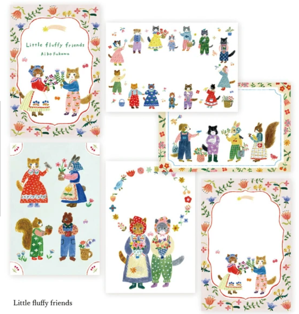 Aiko Fukawa | Little Fluffy Friends Postcard Pad | 25-564