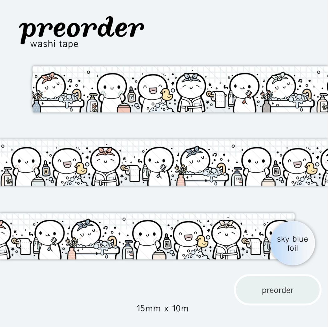 The Coffee Monsterz Co | In The Bathroom Washi Tape | JUNE PRE ORDER