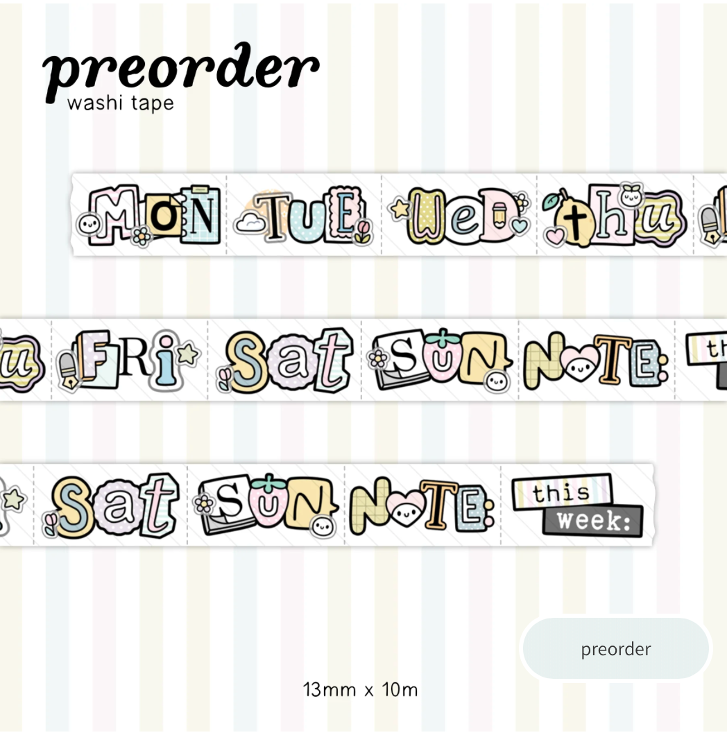 The Coffee Monsterz Co | Scrappy Days Perforated Washi Tape | JUNE PRE ORDER