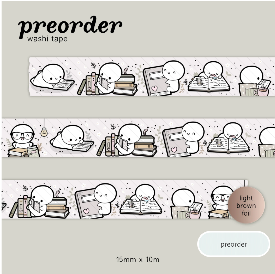 The Coffee Monsterz Co | Reading and Resting Washi Tape | JUNE PRE ORDER