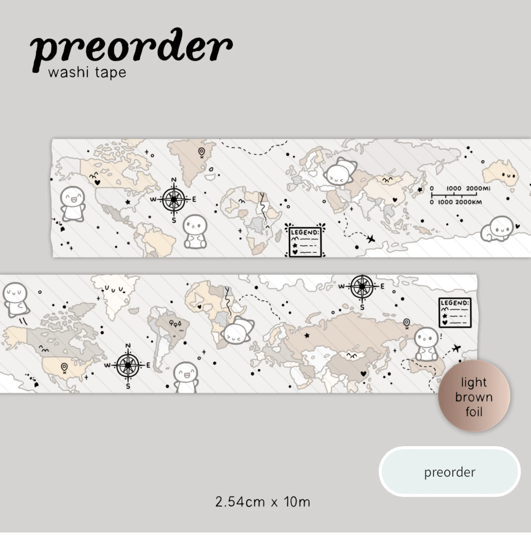 The Coffee Monsterz Co | Around the World 3.0 Washi Tape | JUNE PRE ORDER