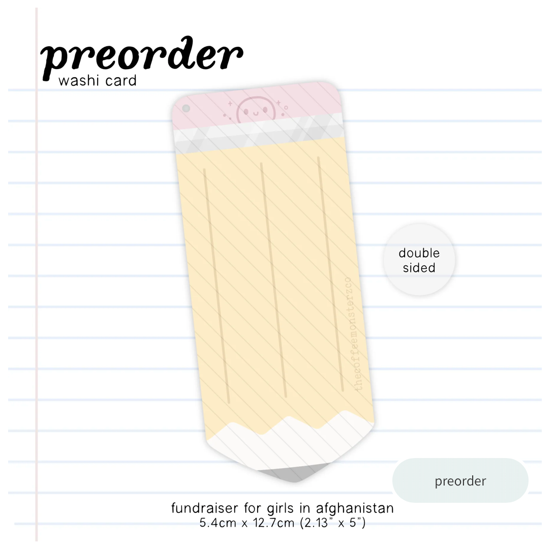 The Coffee Monsterz Co | Fundraiser Precious Pencil Washi Card | JUNE PRE ORDER
