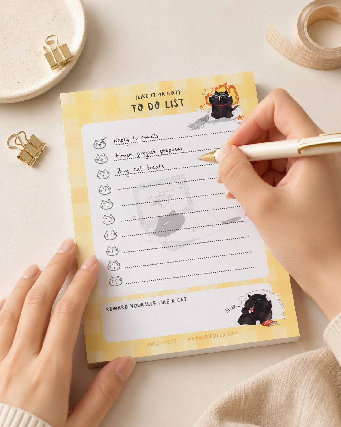 Moonaries Illo | Cats Todo List | A6 Size