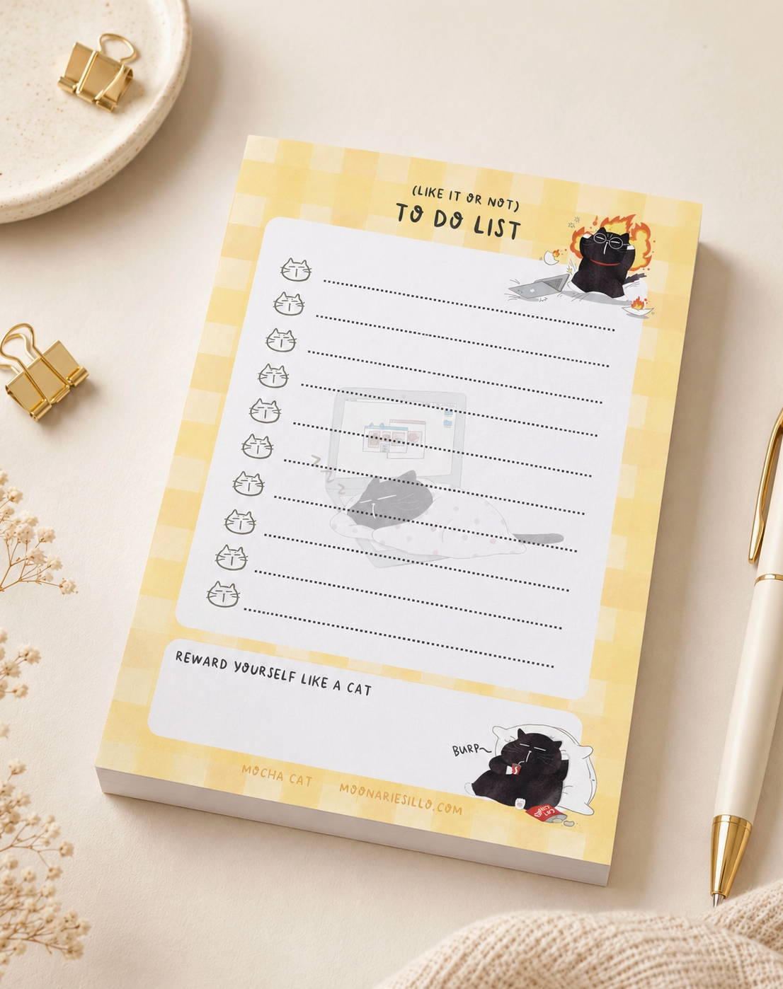 Moonaries Illo | Cats Todo List | A6 Size