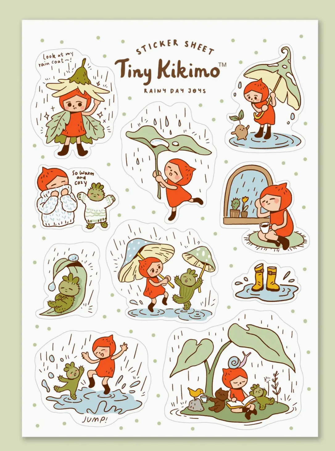 Tiny Kikimo | Rainy Day Joys Sticker Sheet